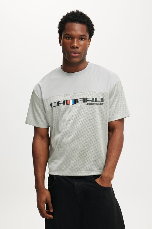 General Motors Crew Neck Football Jersey - Lcn Gm Silver / Camaro Logo