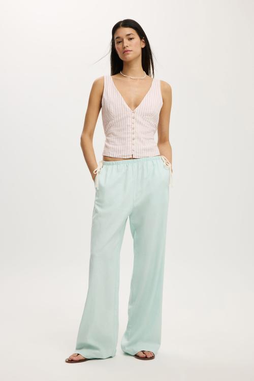 Haven Button Halter Top - Spellbound Pinstripe
