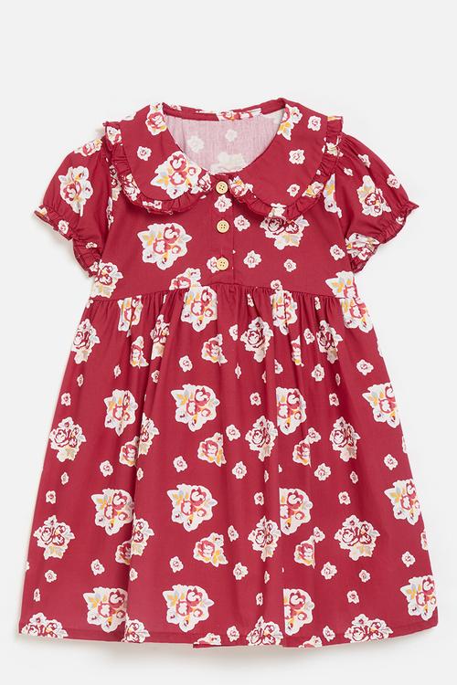 Peter pan collar dress - red