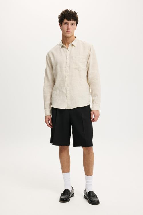 Relaxed Linen Long Sleeve Shirt - Oatmeal