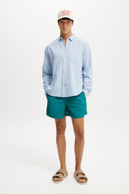 Luca Long Sleeve Shirt - Blue Stripe