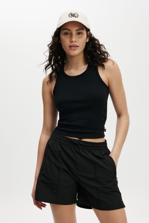 Active Core Rib Racer Tank - Black
