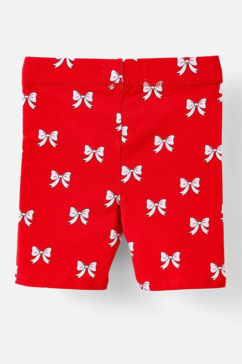 Hailey bike short - varsity red/bows