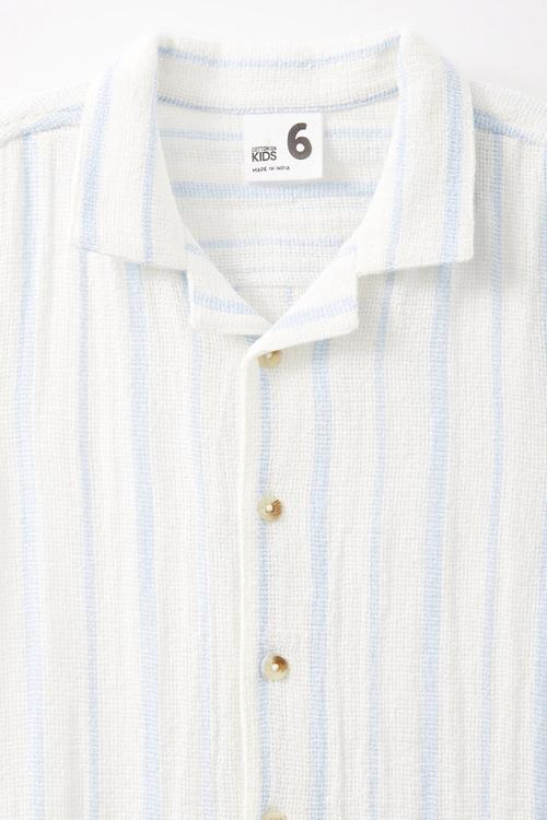 Cabana short sleeve shirt - dawn blue/vanilla