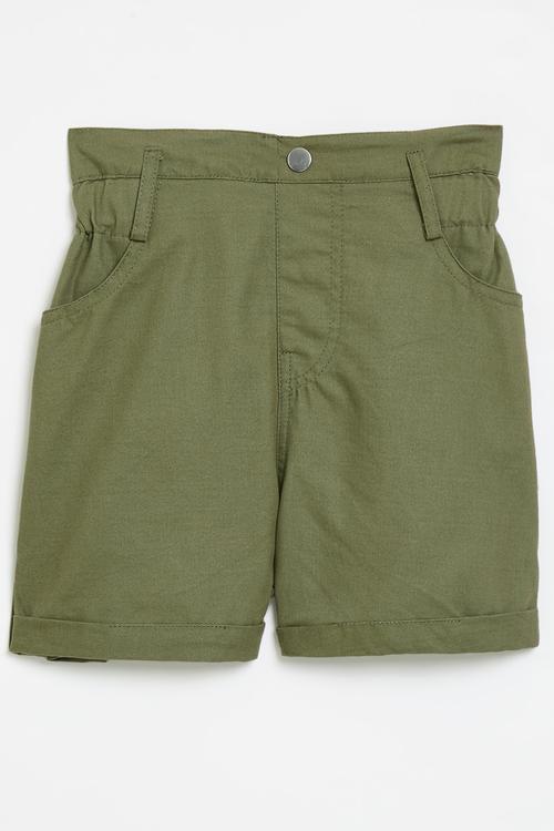 Turn up shorts - green
