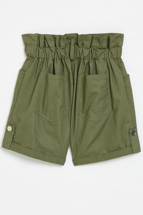 Turn up shorts - green