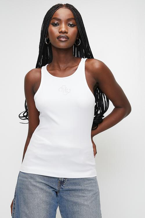 New Sl Round Nk Guendalina Top - Pure White