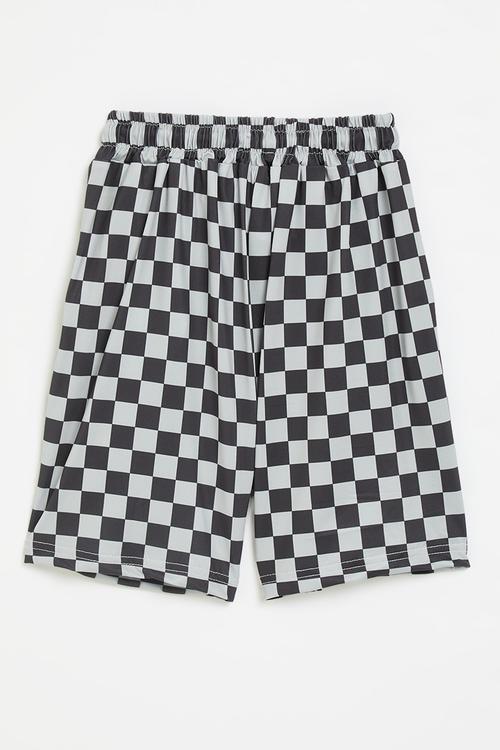 Checker board shorts - black & grey