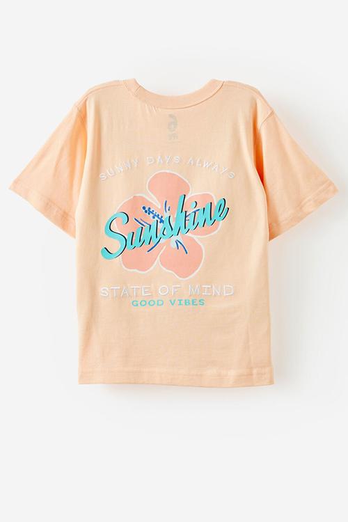 Jonny short sleeve graphic print tee - pale peach/sunny days always