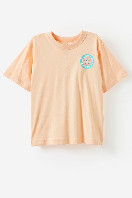 Jonny short sleeve graphic print tee - pale peach/sunny days always
