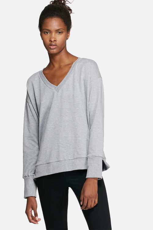 V-neck boxy sweat