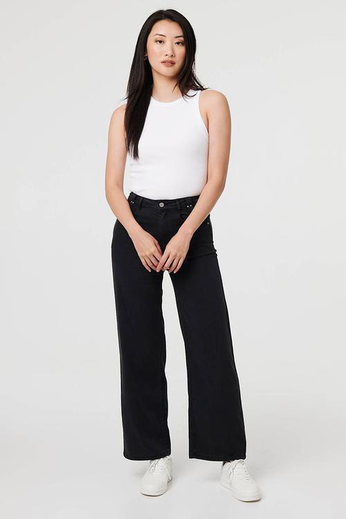 Lightweight High Waisted Wide Leg - Black