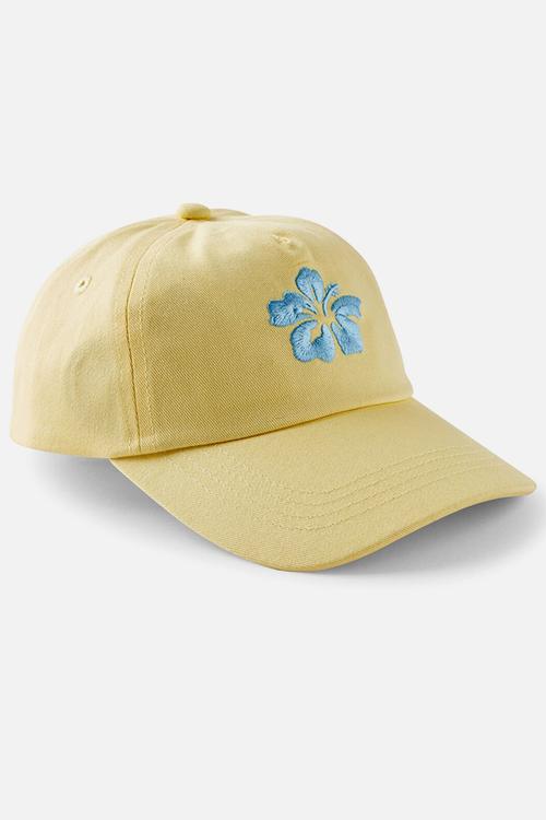 Kids sports club cap - baby yellow/hibiscus flower