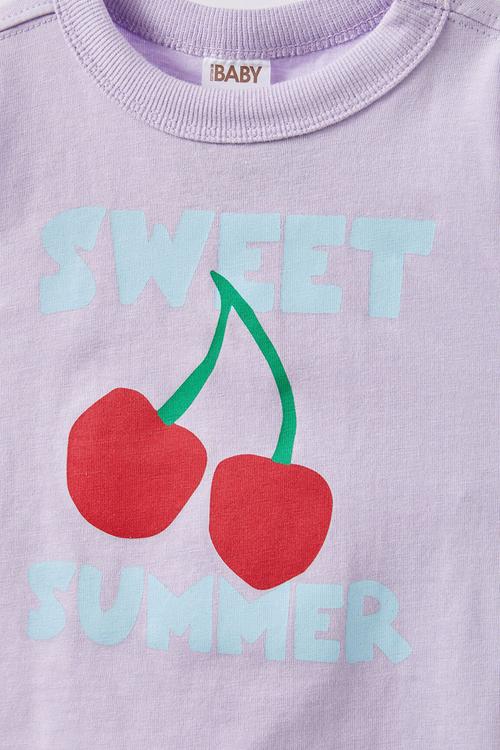 Bobbi short sleeve graphic tee -  vintage lilac/sweet summer