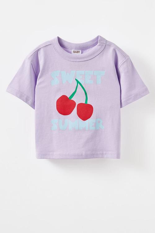 Bobbi short sleeve graphic tee -  vintage lilac/sweet summer