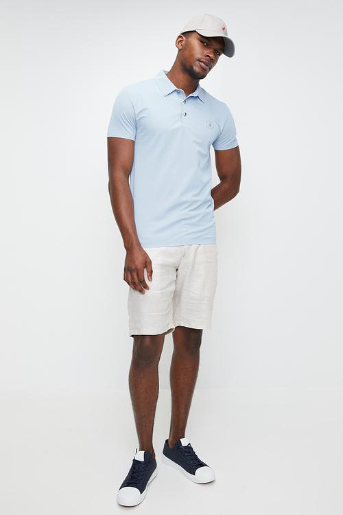 Khaya sport short sleeve tech golfer - light blue	