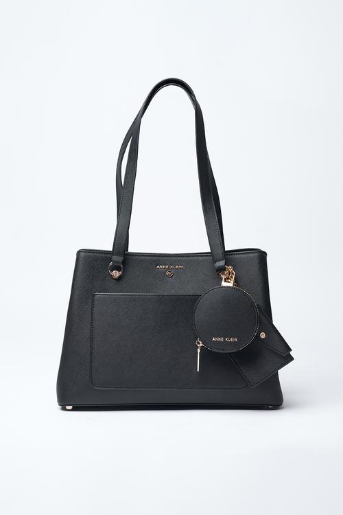 Exclusive Silvia Triple Compartment Satchel Bag-Black