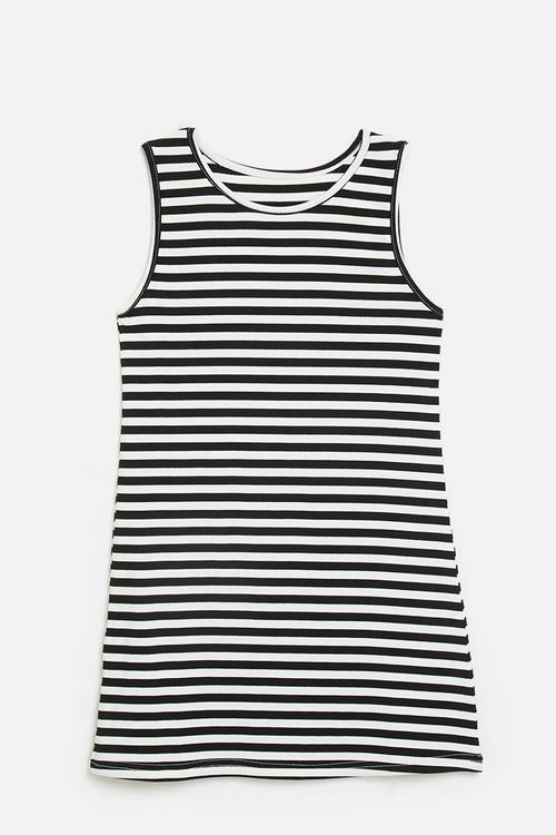 Striped tank dress - black stripes