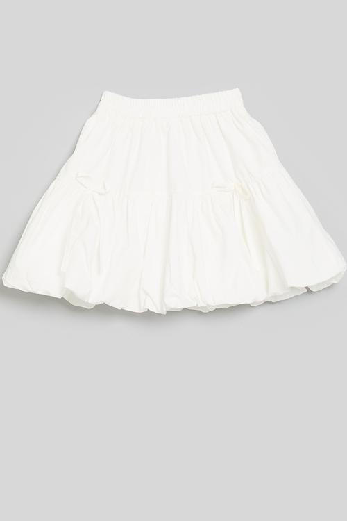 Bow detail bubble skirt - white
