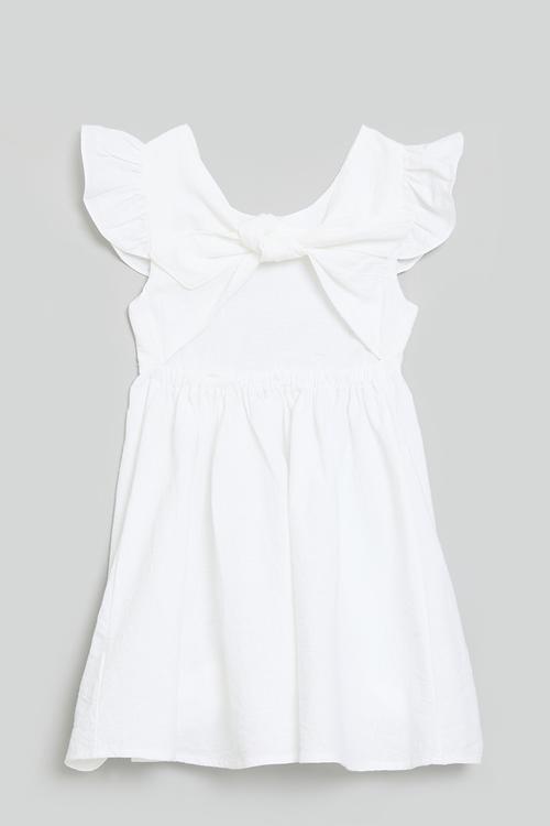Frilled sleeve dress - white
