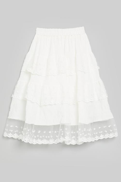 Tiered maxi skirt - white