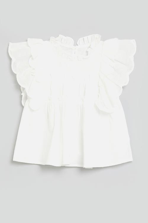 Ruffle blouse - white