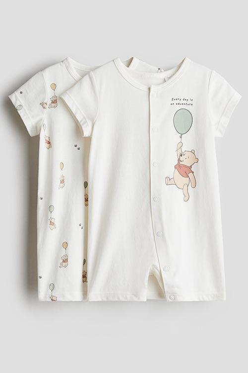 2 pack printed pyjamas - white winnie the pooh