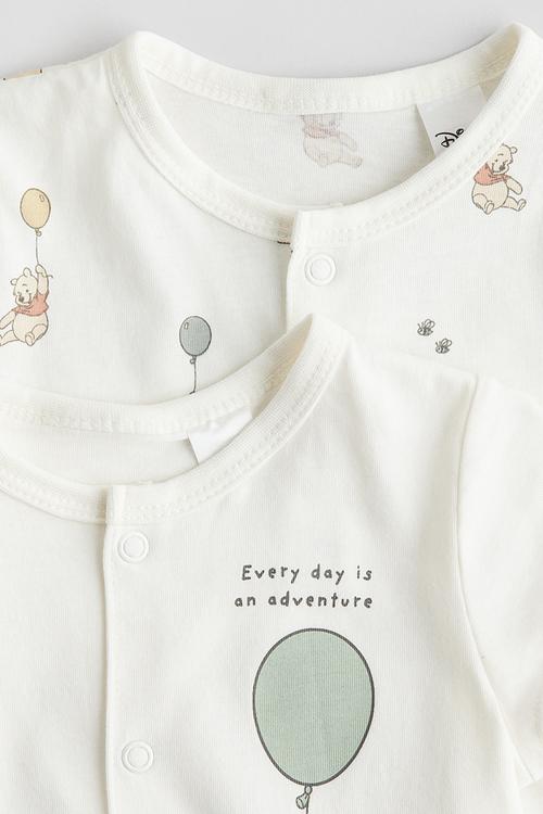2 pack printed pyjamas - white winnie the pooh
