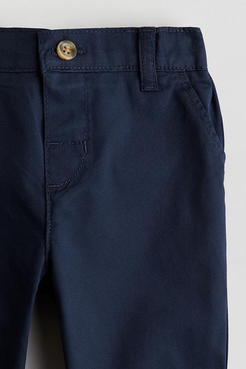 Cotton chinos - navy blue