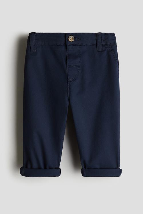 Cotton chinos - navy blue