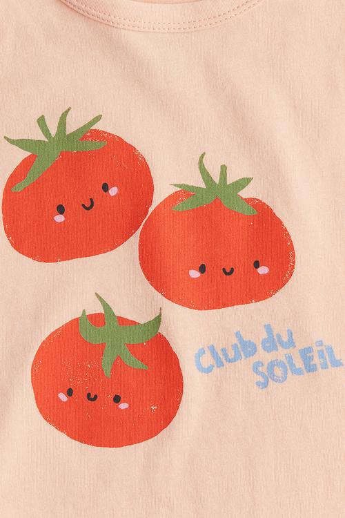 Printed jersey top - light orange/tomatoes