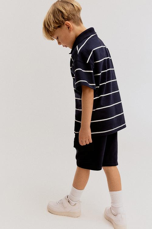 Cargo sweatshirt shorts - blue
