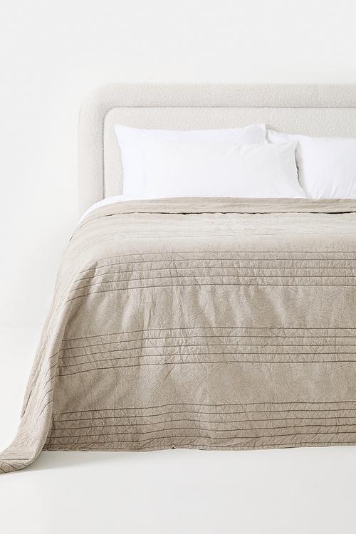 Cotton Stone Washed Quilt - Natural