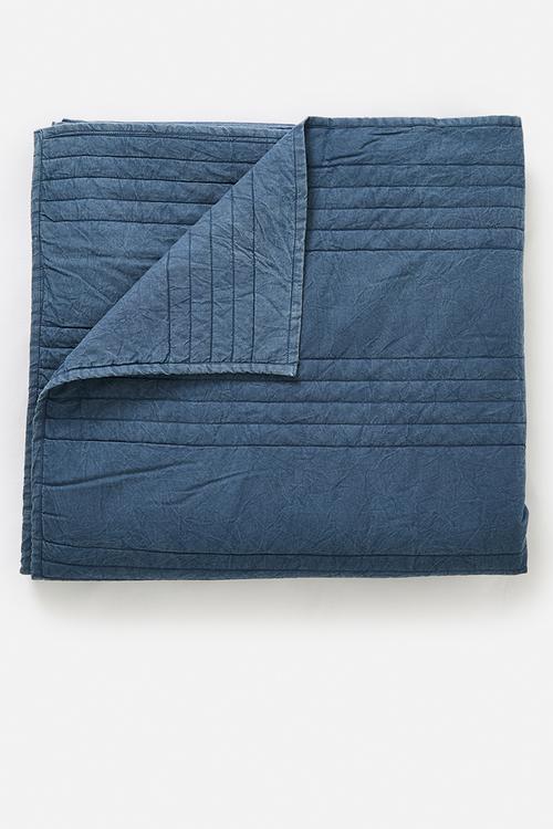 Cotton Stone Washed Quilt - Indigo