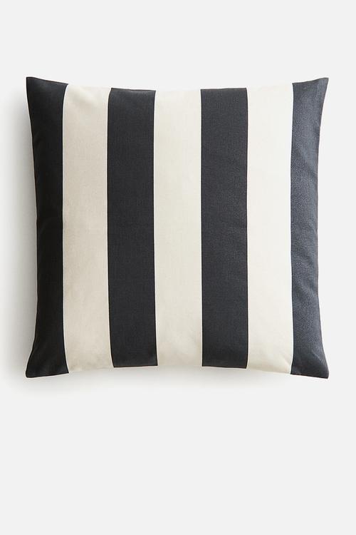 Outdoor cushion cover - black striped 