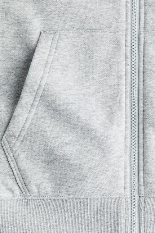 Zip-through hoodie - light grey marl