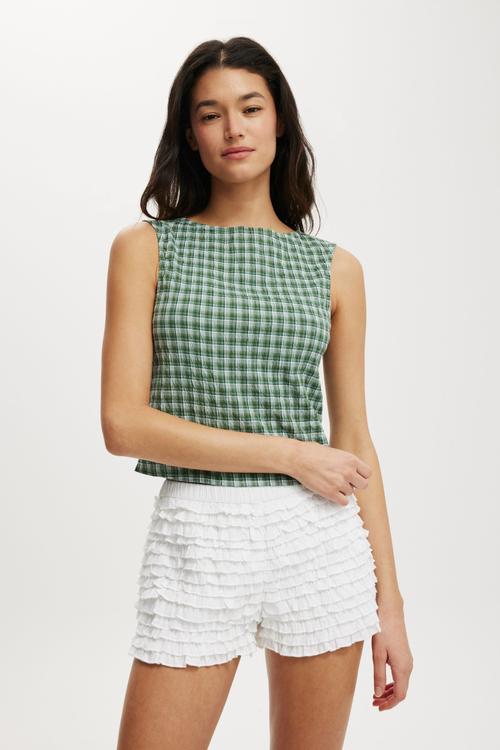 Billie bloomer short - white micro frill