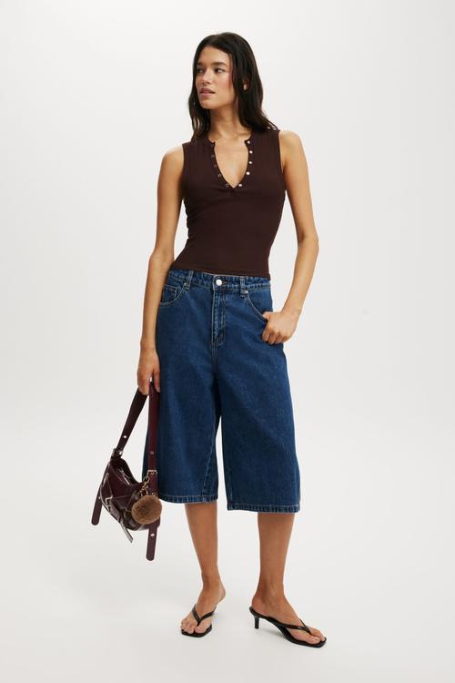91 baggy denim jort - sandman blue