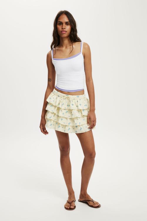 Lani ruffle skirt - Sara floral vanilla glow