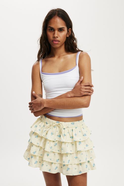 Lani ruffle skirt - Sara floral vanilla glow