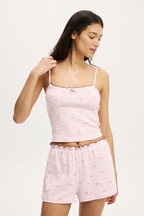 Ruffle pointelle cami - blushing bride aleigha ditsy