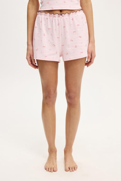 Ruffle pointelle short - blushing bride aleigha ditsy