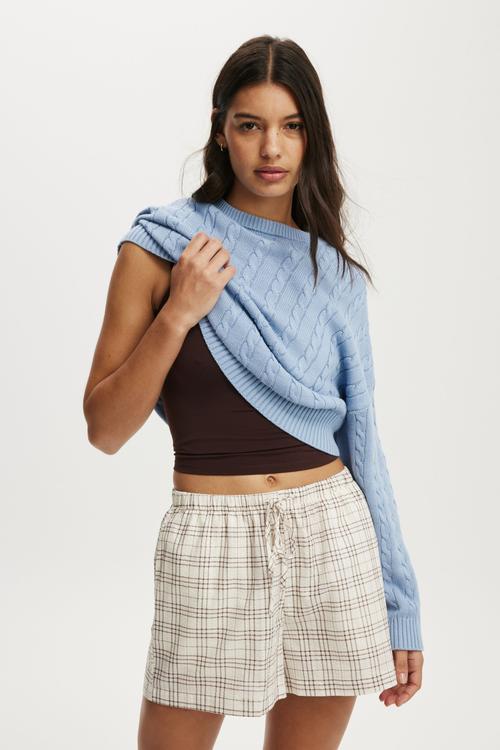 Haven short - bethany check texture