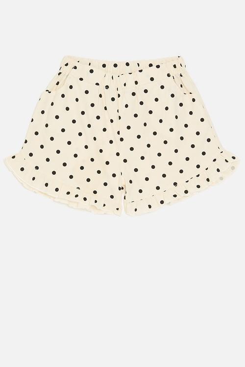 Polka dot shorts - black & ecru