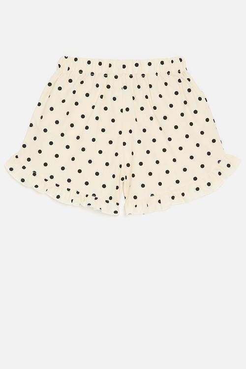 Polka dot shorts - black & ecru