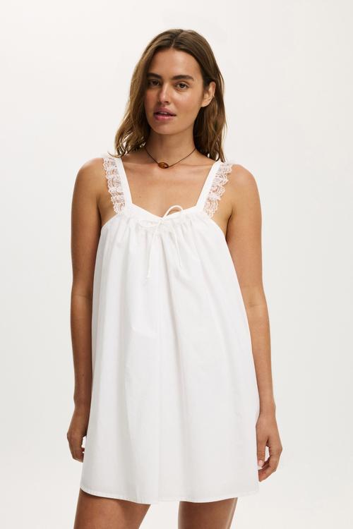 Dakota babydoll mini dress - white