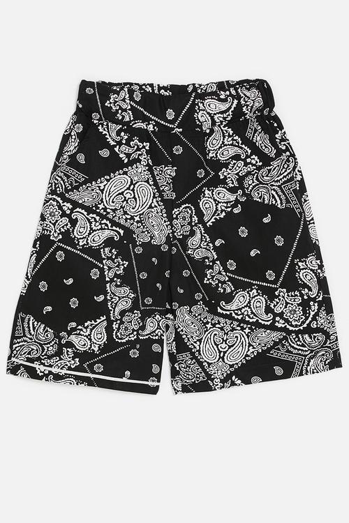 Printed board shorts - black & white