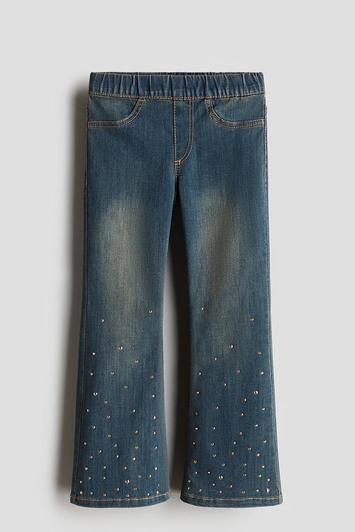 Embellished denim jeggings - denim blue