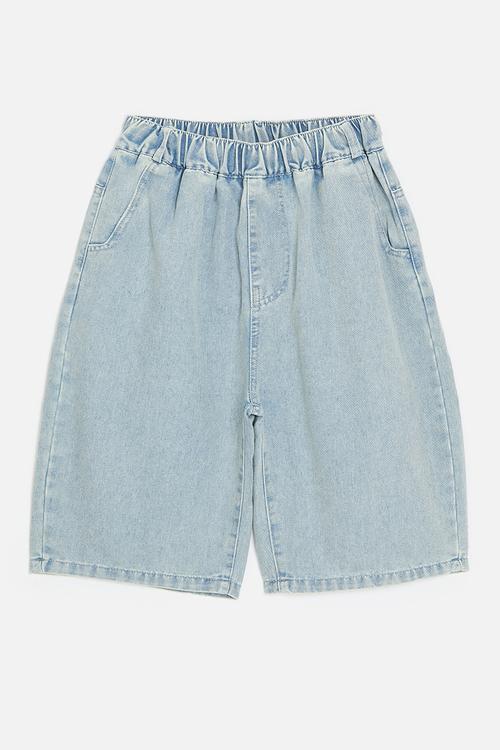 Acid washed denim shorts - stone wash