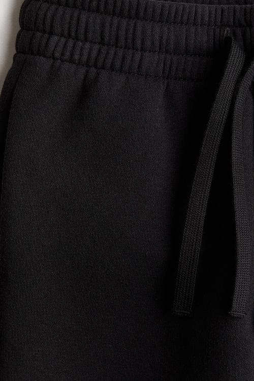 Brushed-inside joggers - black